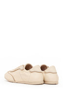 Woman Beige Lace-Up Leather Sneakers | Derimod Woman Beige Lace-Up Leather Sneakers | Derimod