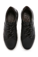 Men's Black Thick Sole Lace Up Leather Sneaker | Derimod Men's Black Thick Sole Lace Up Leather Sneaker | Derimod
