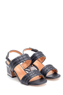 Women's Thick Heeled Quilted Sandals | Derimod Women's Thick Heeled Quilted Sandals | Derimod