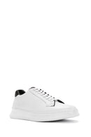 Men's White Lace-Up Leather Sneaker | Derimod Men's White Lace-Up Leather Sneaker | Derimod