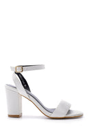 Women's Snakeskin Patterned Heeled Sandals | Derimod Women's Snakeskin Patterned Heeled Sandals | Derimod
