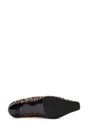 Women's Leopard Thin Low Heel Suede Leather Boots | Derimod Women's Leopard Thin Low Heel Suede Leather Boots | Derimod