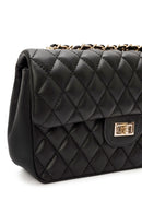 Women Black Long Strap Quilted Shoulder Bag | Derimod Women Black Long Strap Quilted Shoulder Bag | Derimod