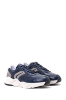 Men's Suede Detailed Leather Sneaker | Derimod Men's Suede Detailed Leather Sneaker | Derimod