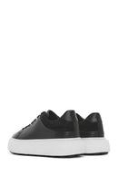 Erkek Siyah Bağcıklı Kalın Tabanlı Deri Sneaker | Derimod Erkek Siyah Bağcıklı Kalın Tabanlı Deri Sneaker | Derimod