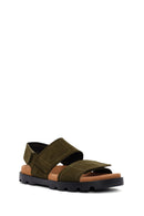 Camper Men's Green Brutus Leather Sandals | Derimod Camper Men's Green Brutus Leather Sandals | Derimod