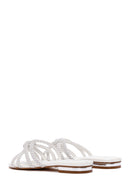 Women's White Stone Slippers | Derimod Women's White Stone Slippers | Derimod