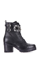 Stoned Women's Leather Boots | Derimod Stoned Women's Leather Boots | Derimod