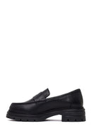 Kadın Siyah Kalın Tabanlı Deri Maskülen Loafer | Derimod Kadın Siyah Kalın Tabanlı Deri Maskülen Loafer | Derimod