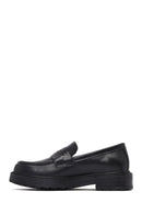 Kadın Siyah Kalın Tabanlı Deri Maskülen Loafer | Derimod Kadın Siyah Kalın Tabanlı Deri Maskülen Loafer | Derimod