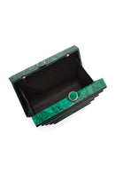 Women's Green Long Chain Strap Mini Box Clutch Bag | Derimod Women's Green Long Chain Strap Mini Box Clutch Bag | Derimod