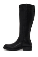 Woman Black Zip Closure Thick-Soled Leather Boot | Derimod Woman Black Zip Closure Thick-Soled Leather Boot | Derimod