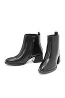 Women's Black Zippered Heeled Boots | Derimod Women's Black Zippered Heeled Boots | Derimod