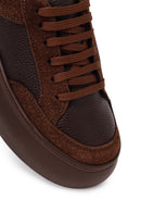 Woman Brown Lace-Up Chunky Sneaker | Derimod Woman Brown Lace-Up Chunky Sneaker | Derimod