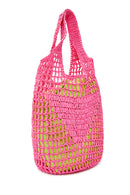 Women's Pink Straw Shoulder Bag | Derimod Women's Pink Straw Shoulder Bag | Derimod