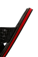 Erkek Siyah Örgü Deri Terlik | Derimod Erkek Siyah Örgü Deri Terlik | Derimod