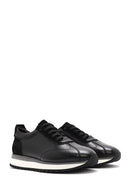 Erkek Siyah Bağcıklı Kalın Tabanlı Deri Sneaker | Derimod Erkek Siyah Bağcıklı Kalın Tabanlı Deri Sneaker | Derimod