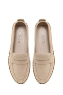 Woman Beige Suede Loafer | Derimod Woman Beige Suede Loafer | Derimod