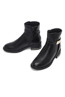 Woman Black Zip Closure Buckle Detailed Boots | Derimod Woman Black Zip Closure Buckle Detailed Boots | Derimod