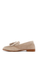 Women's Beige Suede Leather Masculine Loafer | Derimod Women's Beige Suede Leather Masculine Loafer | Derimod