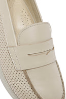 Kadın Krem Dolgu Topuklu Deri Comfort Loafer | Derimod Kadın Krem Dolgu Topuklu Deri Comfort Loafer | Derimod