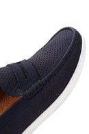 Erkek Lacivert Nubuk Deri Loafer | Derimod Erkek Lacivert Nubuk Deri Loafer | Derimod