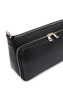 Kadın Siyah Uzun Askılı Deri Kol Çantası | Derimod Kadın Siyah Uzun Askılı Deri Kol Çantası | Derimod