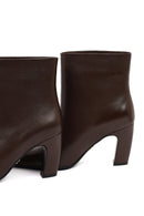 Women's Brown Thick Heeled Leather Boots | Derimod Women's Brown Thick Heeled Leather Boots | Derimod