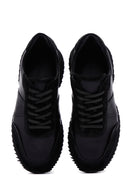 Erkek Siyah Deri Süet Detaylı Sneaker | Derimod Erkek Siyah Deri Süet Detaylı Sneaker | Derimod