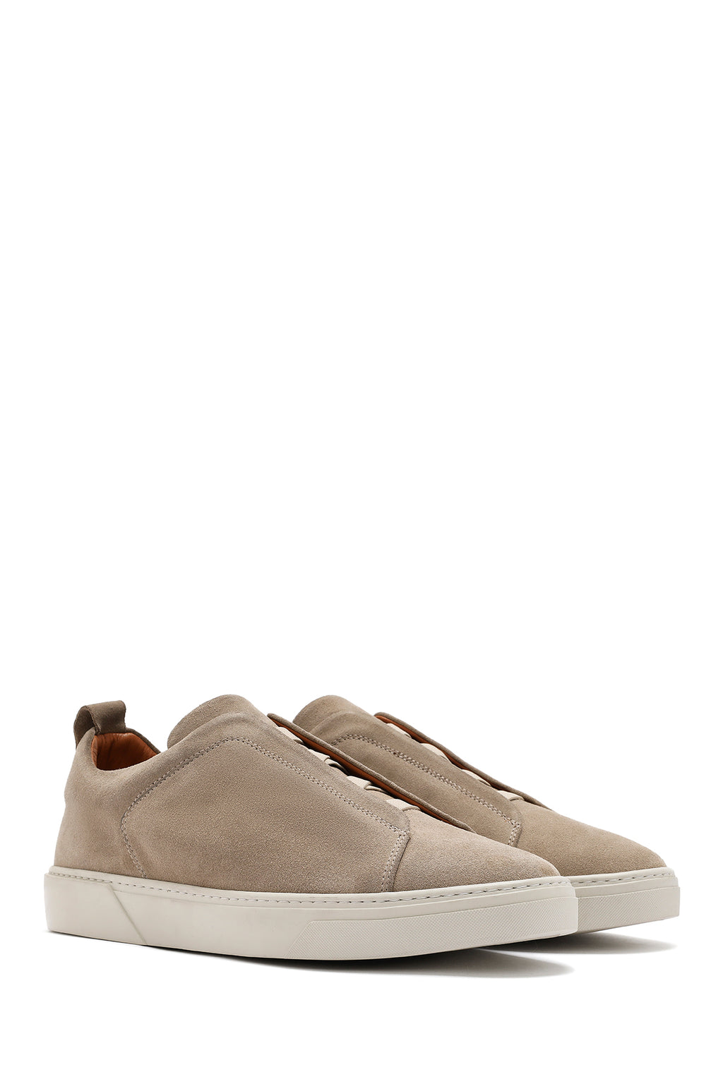 Erkek Bej Kalın Tabanlı Süet Deri Sneaker