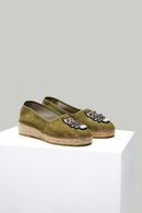 Baykuşlu Yeşil Kadın Espadril | Derimod Baykuşlu Yeşil Kadın Espadril | Derimod