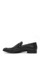 Erkek Siyah Örgü Deri Klasik Loafer | Derimod Erkek Siyah Örgü Deri Klasik Loafer | Derimod