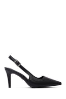 Kadın Siyah Arkası Açık İnce Topuklu Ayakkabı | Derimod Kadın Siyah Arkası Açık İnce Topuklu Ayakkabı | Derimod