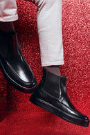 Men's Black Leather Chelsea Sports Boots | Derimod Men's Black Leather Chelsea Sports Boots | Derimod