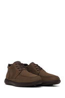 Male Beige Lace-up Thick-soled Nubuck Leather Boots | Derimod Male Beige Lace-up Thick-soled Nubuck Leather Boots | Derimod