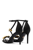 Women's Black Accessory Detailed Thin Heel Sandals | Derimod Women's Black Accessory Detailed Thin Heel Sandals | Derimod