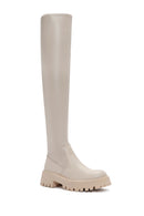 Women's Beige Laptop Thick Soled Zippered Casual Boots | Derimod Women's Beige Laptop Thick Soled Zippered Casual Boots | Derimod