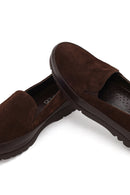 Kadın Kahverengi Süet Deri Konfor Loafer | Derimod Kadın Kahverengi Süet Deri Konfor Loafer | Derimod