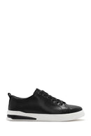 Erkek Siyah Bağcıklı Deri Sneaker | Derimod Erkek Siyah Bağcıklı Deri Sneaker | Derimod