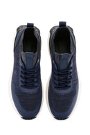 Derimod Zero Erkek Mavi Bağcıklı Kalın Tabanlı Kumaş Sneaker | Derimod Derimod Zero Erkek Mavi Bağcıklı Kalın Tabanlı Kumaş Sneaker | Derimod