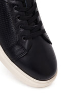 Erkek Siyah Bağcıklı Deri Sneaker | Derimod Erkek Siyah Bağcıklı Deri Sneaker | Derimod