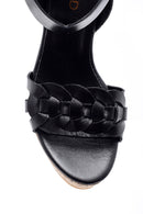 Women's Leather Wedge Heeled Sandals | Derimod Women's Leather Wedge Heeled Sandals | Derimod