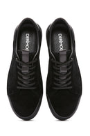 Erkek Siyah Bağcıklı Deri Sneaker | Derimod Erkek Siyah Bağcıklı Deri Sneaker | Derimod