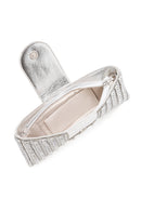 Women's Silver Long Strap Stone Mini Evening Dress Box Clutch Bag | Derimod Women's Silver Long Strap Stone Mini Evening Dress Box Clutch Bag | Derimod