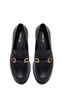 Kadın Siyah Tokalı Deri Maskülen Loafer | Derimod Kadın Siyah Tokalı Deri Maskülen Loafer | Derimod