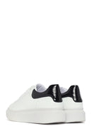 Women's White Lace-up Thick-Sole Leather Sneaker | Derimod Women's White Lace-up Thick-Sole Leather Sneaker | Derimod