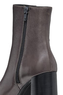 Geox Kadın Gri Teulada Fermuarlı Kalın Topuklu Deri Bot | Derimod Geox Kadın Gri Teulada Fermuarlı Kalın Topuklu Deri Bot | Derimod