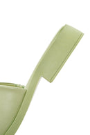 Women's Green Leather Slippers | Derimod Women's Green Leather Slippers | Derimod