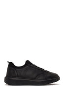 Erkek Siyah Bağcıklı Kalın Tabanlı Deri Sneaker | Derimod Erkek Siyah Bağcıklı Kalın Tabanlı Deri Sneaker | Derimod