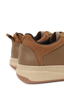 Erkek Vizon Bağcıklı Kalın Tabanlı Deri Sneaker | Derimod Erkek Vizon Bağcıklı Kalın Tabanlı Deri Sneaker | Derimod